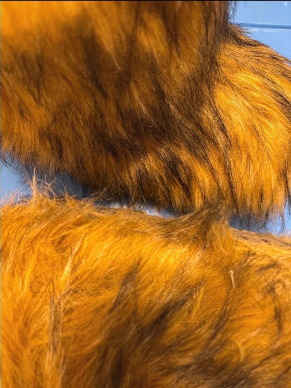 Faux Fur Ankle Booties in Golden Brown